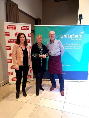 Carine Delayre-Orthez, directrice du Collège Santé, Marina Carrère d'Encausse, médecin et journaliste, Philippe Pouillart, enseignant-chercheur en pratiques culinaires et santé à UniLaSalle